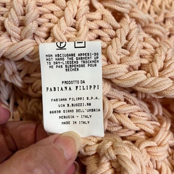 Fabiana Filippi Women's Peach Oversized Open Knit Sweater Size Large - Picture 9 of 12